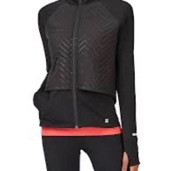 NEW Sweaty Betty Fast Track Layered Longline Black Jacket Sz S - Picture 2 of 13